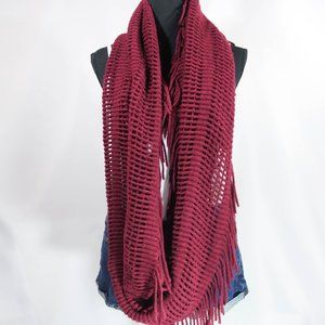 🛍Marron infinity scarf with fringe detail